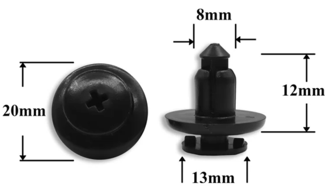 Клипса пластиковая для Mazda ОЕМ: BC1D56145 (BC1D-56145, BC1D-56-145). (бампер, защита, отделка).